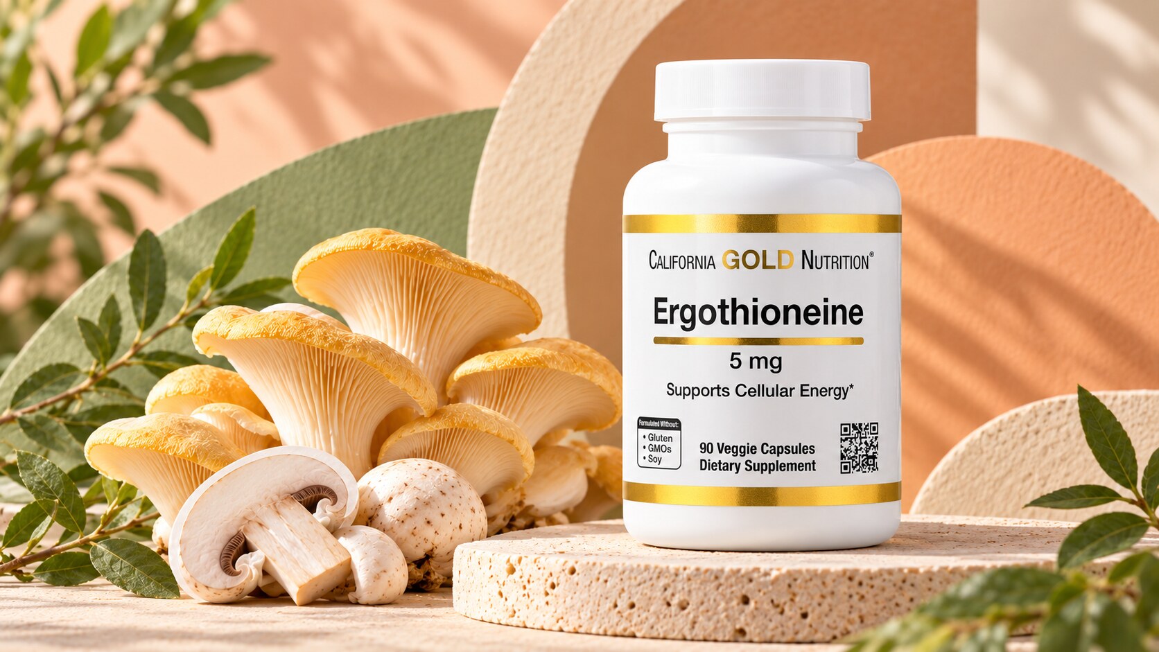 California Gold Nutrition Ergothioneine 5 мг, 90 растительных капсул, добавка с эрготионеином
